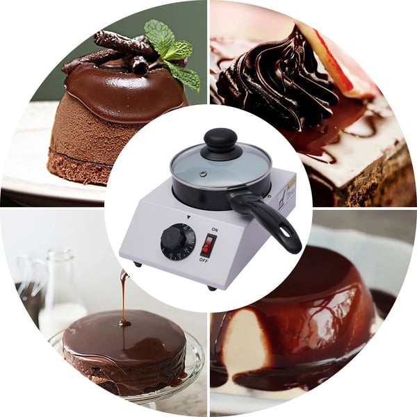 Elektrisk chokoladesmelter - tempereringsmaskine - 40 W - 1 skål - 30–85 °C justerbar - 220–230 V, 50–60 Hz - sort
