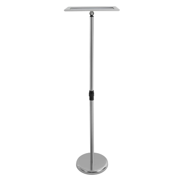 A4 Plakatstander Sæt - Gulvstående Skilteholder - 8-stk - Justerbar højde 80–130 cm - A4 ramme - Fod Ø25 cm - Rustfrit stål - Sølv