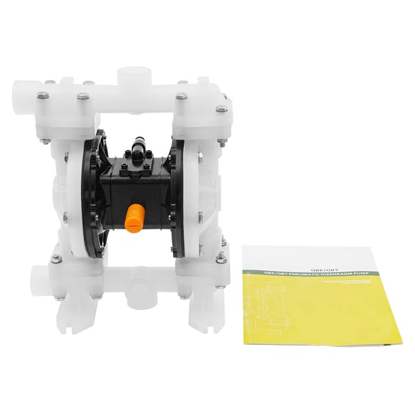 Luftdrevet dobbeltmembranpumpe - QBY3-25APP - Flow 12 m³/h - Sugehøjde 5 m - 15 mm ind/ud - Luftindtag 10 mm - Aluminium/PP