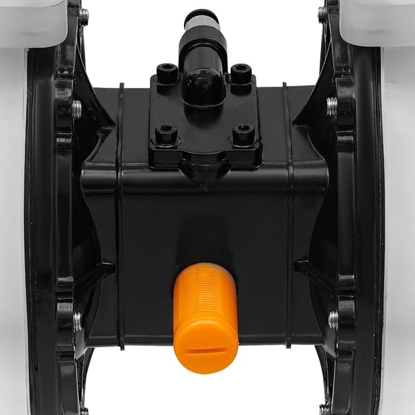Luftdrevet dobbeltmembranpumpe - QBY3-25APP - Flow 12 m³/h - Sugehøjde 5 m - 15 mm ind/ud - Luftindtag 10 mm - Aluminium/PP