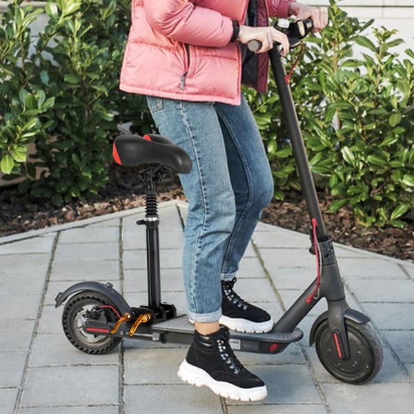 El-løbehjul sæde - Stødabsorberende - Sammenklappeligt - Højdejusterbart 45–65 cm - Max 100 kg - Universal montering - Aluminiumslegering - Hvid