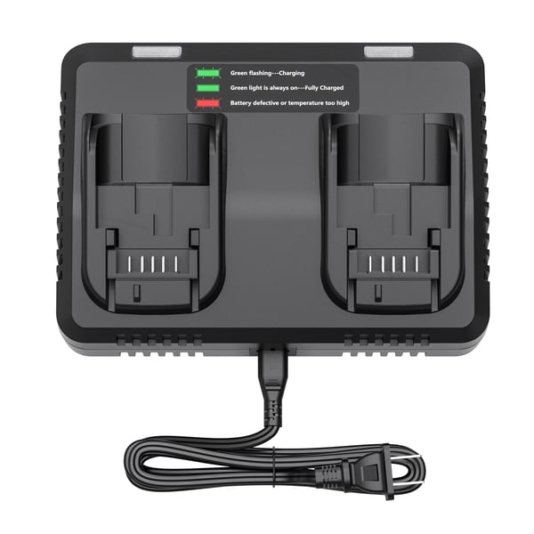 Batterioplader til elværktøj - Dobbelt Oplader 6A - Li-ion 18–60 V - Hurtig Opladning - EU-stik 220 V - Beige