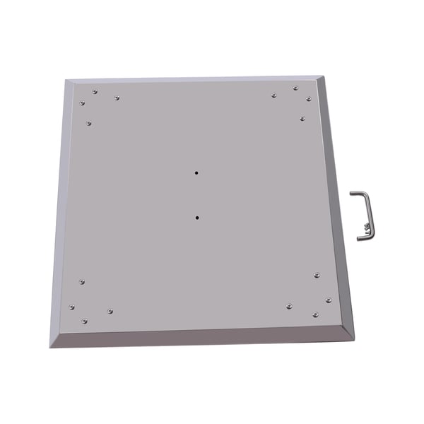 Nuotiopaikan lämpösuoja - Lämpöohjain/kansi - 66 x 8 cm - Ruostumaton teräs - Kantokahva - Suuntaa lämmön alas ja ulospäin - Hopea