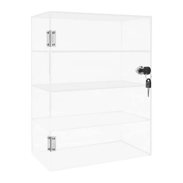 Akryylivitriini - 4 tasoa - Lukittava, avain mukana - Keräilyesineille - 30×15×40 cm - Koko S - Kirkas