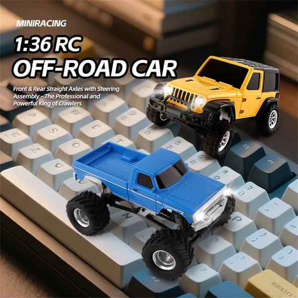 RC Rock Crawler auto - Malli 3601/3602 - Mittakaava 1:36 - 2,4 GHz - 4WD - RTR ja LED-valot - Jopa 60 min ajoaika - Taivaansininen