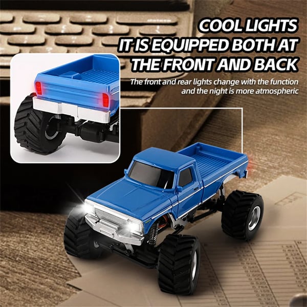 RC Rock Crawler auto - Malli 3601/3602 - Mittakaava 1:36 - 2,4 GHz - 4WD - RTR ja LED-valot - Jopa 60 min ajoaika - Taivaansininen