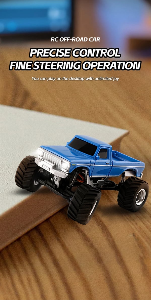 RC Rock Crawler auto - Malli 3601/3602 - Mittakaava 1:36 - 2,4 GHz - 4WD - RTR ja LED-valot - Jopa 60 min ajoaika - Taivaansininen