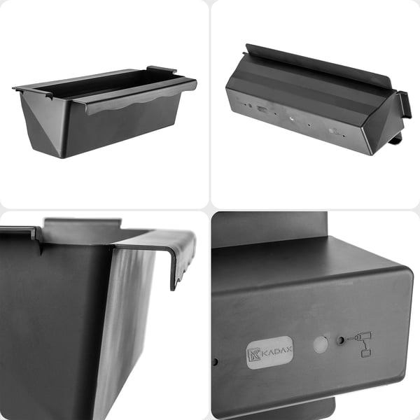 Europalle Krukke - Plantekasse til EUR-palle - 40,5 cm - Plast - 6 stk - Sort