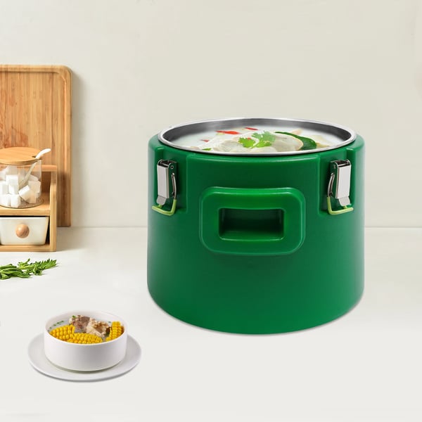 Isoleret suppebeholder - Catering madvarmer/varmeboks - 15 L - Isolering 8–12 Timer - 201 Rustfrit Stål Inderkar - Max 100°C - Indv. 31×23 cm - Grøn