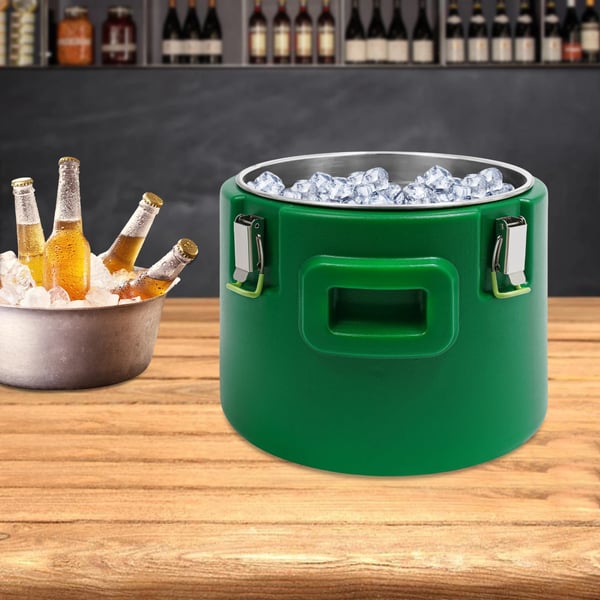 Isoleret suppebeholder - Catering madvarmer/varmeboks - 15 L - Isolering 8–12 Timer - 201 Rustfrit Stål Inderkar - Max 100°C - Indv. 31×23 cm - Grøn