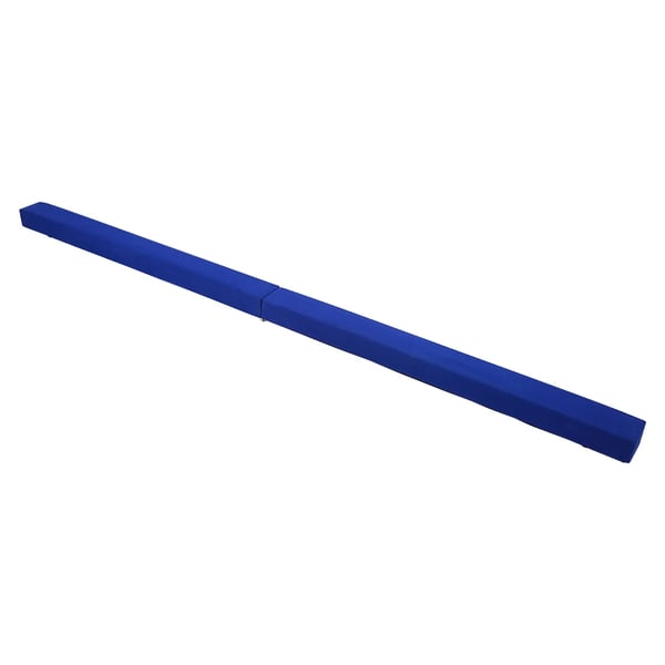 Gymnastik balancebom - Sammenklappelig træningsbom - 2,13 m - 10 cm bred - Slidstærk ruskind - Blå