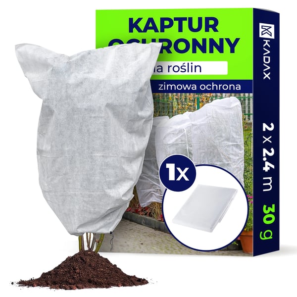 Växtöverdrag - Skyddshuva - 2 x 2,4 m - Plast - Med dragsko - Vit