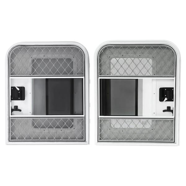 Indgangsdør til autocamper/campingvogn - RV-dør - Venstre førerside - 660×812 mm - Tykkelse 30–60 mm - Aluminiumlegering, matteret glas - Med lås