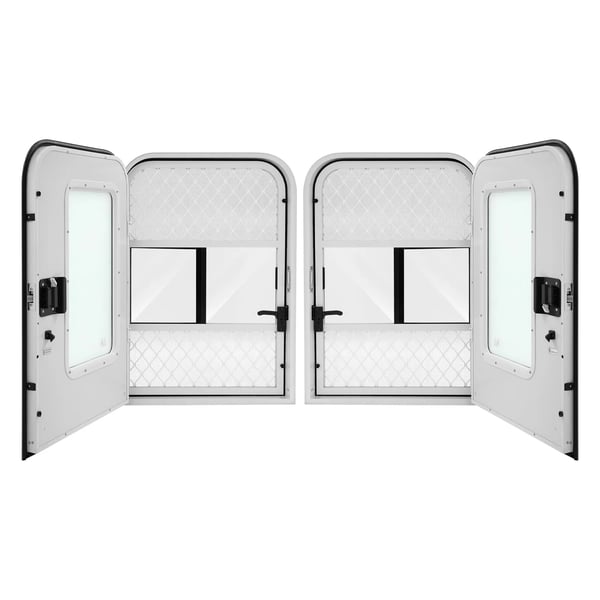 Autocamper-/Campingvognsdør - Indgangsdør - Låsbar - Venstre & højre - Monteringshul 660×914 mm - Væg 30–60 mm - Aluminium - Hvid