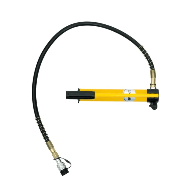 Hydraulisk presstang - Rørpresse til kobberrør - 6 t - 360° roterbart hoved - V-profil 12–28 mm - TH-profil 16–32 mm - Gul