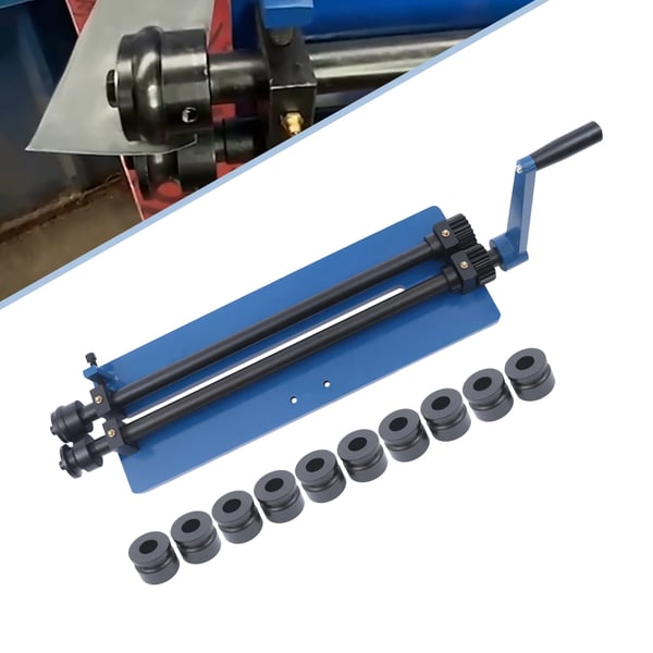 Plåtsickmaskin - Bead Roller - 460 mm Hals - Max 1,2 mm Plåt - 3 Rullset 4/6/7,5 mm - Stål