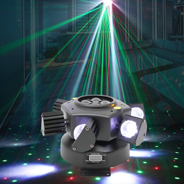 DMX512 scenelys - Moving Head Strobe - LED-beam & Laser - 150 W - EU-stik 220–240 V - Sort