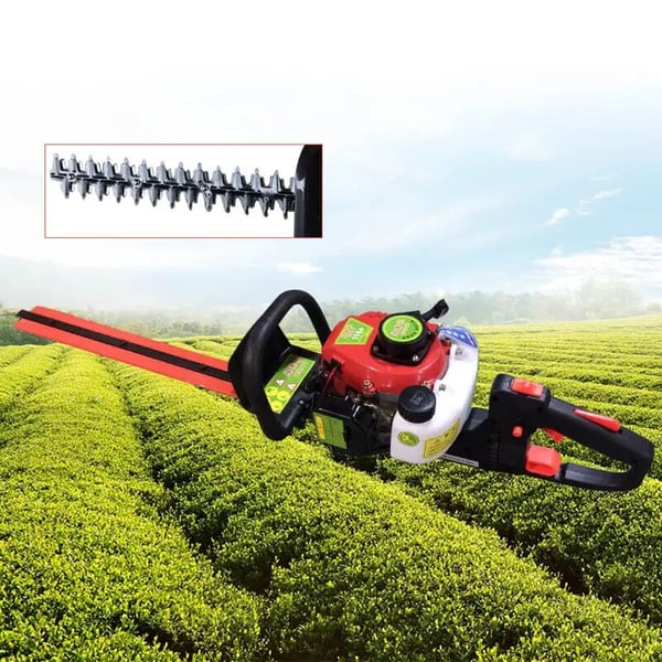 Benzindrevet Hækkeklipper - Totakts Trimmer - 22,5 cm³ Enkeltcylindret Luftkølet - Tomgang 3.500 omdr./min - 90–105 dB - Rød