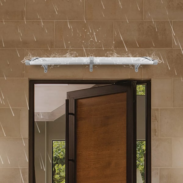 Ovi- ja ikkunakatos - Kaarimalli - Alumiiniseosrunko - UV-, sade- ja lumisuoja - Korkea kantavuus - Kirkas & hopea