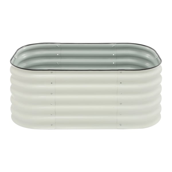 Metallinen korotettu kasvatuslaatikko - 6‑in‑1 istutuslaatikko - 105×60×43 cm - Vihanneksille ja kukille - Valkoinen