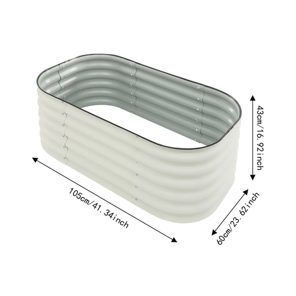 Højbed i metal - Plantekasse 6‑i‑1 - 105×60×43 cm - Til grøntsager og blomster - Hvid