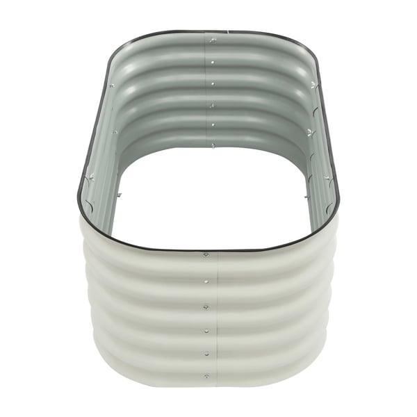 Højbed i metal - Plantekasse 6‑i‑1 - 105×60×43 cm - Til grøntsager og blomster - Hvid