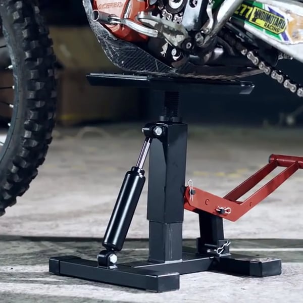 Motorcykelløfter - Donkraft/løftestativ til crosser - 150 kg kapacitet - Justerbar højde 33,5–46 cm