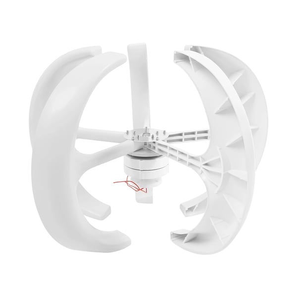 Vertikal vindgenerator - VAWT - 600 W - 24 V - Med laderegulator - Vandtæt - Off-grid