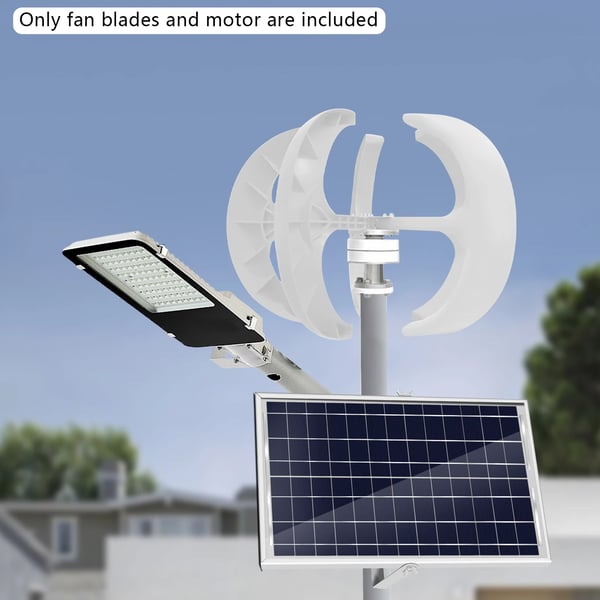 Vertikal vindgenerator - VAWT - 600 W - 24 V - Med laderegulator - Vandtæt - Off-grid