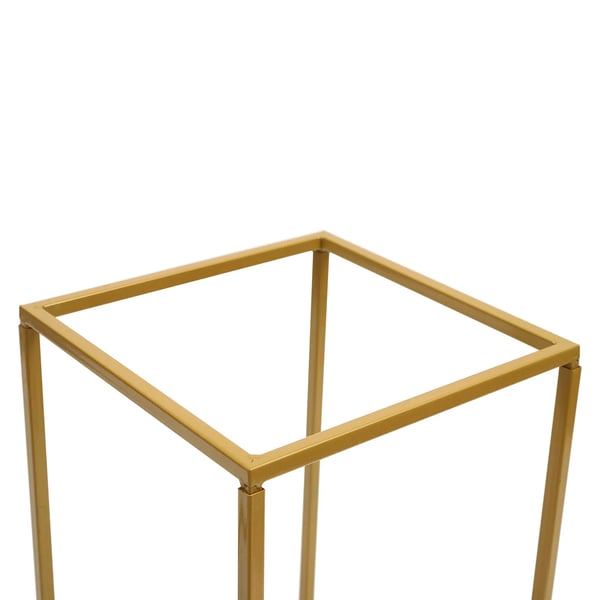 Blomsterstander til bryllup - Rektangulær borddekoration - 4-pak - Jern - 20×20×40 cm & 24×24×60 cm - Stabil og holdbar - Guld