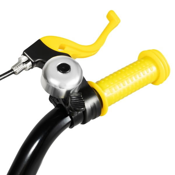 Børnecykel - 30,5 cm hjul - For 2–4 år, 80–95 cm - Maks 50 kg - Foran kaliperbremse, bagbremse - Kulstofstålramme - Gul