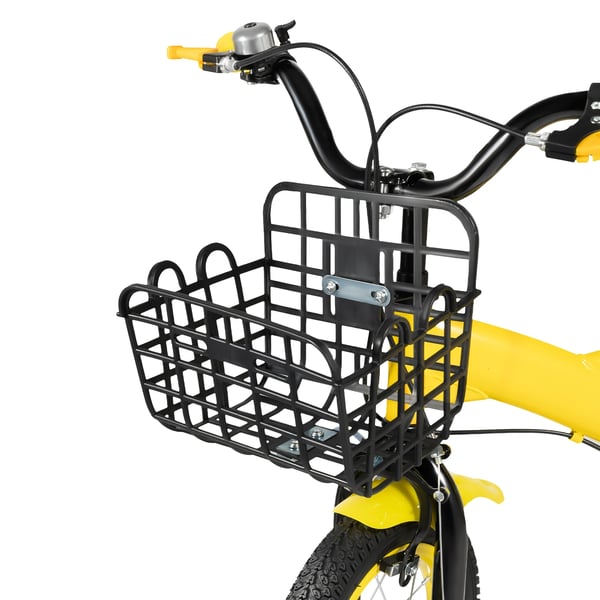 Børnecykel - 30,5 cm hjul - For 2–4 år, 80–95 cm - Maks 50 kg - Foran kaliperbremse, bagbremse - Kulstofstålramme - Gul