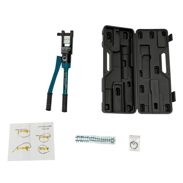 Hydraulisk presstang til kabelsko - YQK-300 - 120 kN pressekraft - 16–300 mm² Cu - 16 mm slag - Lige håndtag - Manuel - Grøn