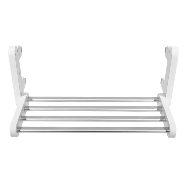 Elektrisk håndklædetørrer - Vægmonteret - 55°C Konstant Temperatur - 8 t Timer - IP55 Vandtæt - 90° Foldbar - LCD-skærm - EU-stik 220V - Hvid