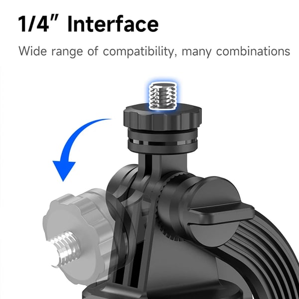 C16 - Gimbal-stabilisator til actionkamera - 360° rotation - Anti-shake stabilisering - Kulstoffiber - Foldet længde 13,8 cm - Fjernbetjening - Sort