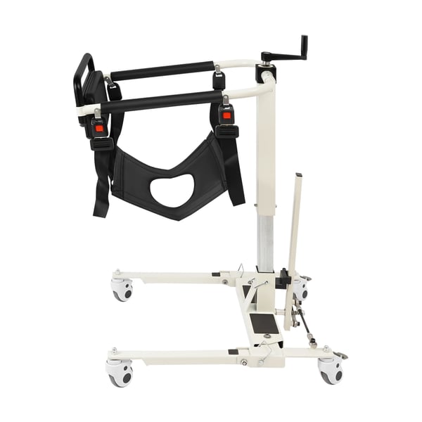 Forflytningsstol - Transferstol - Justerbar højde 35–70 cm - Til kropsbredde under 47 cm - Hvid