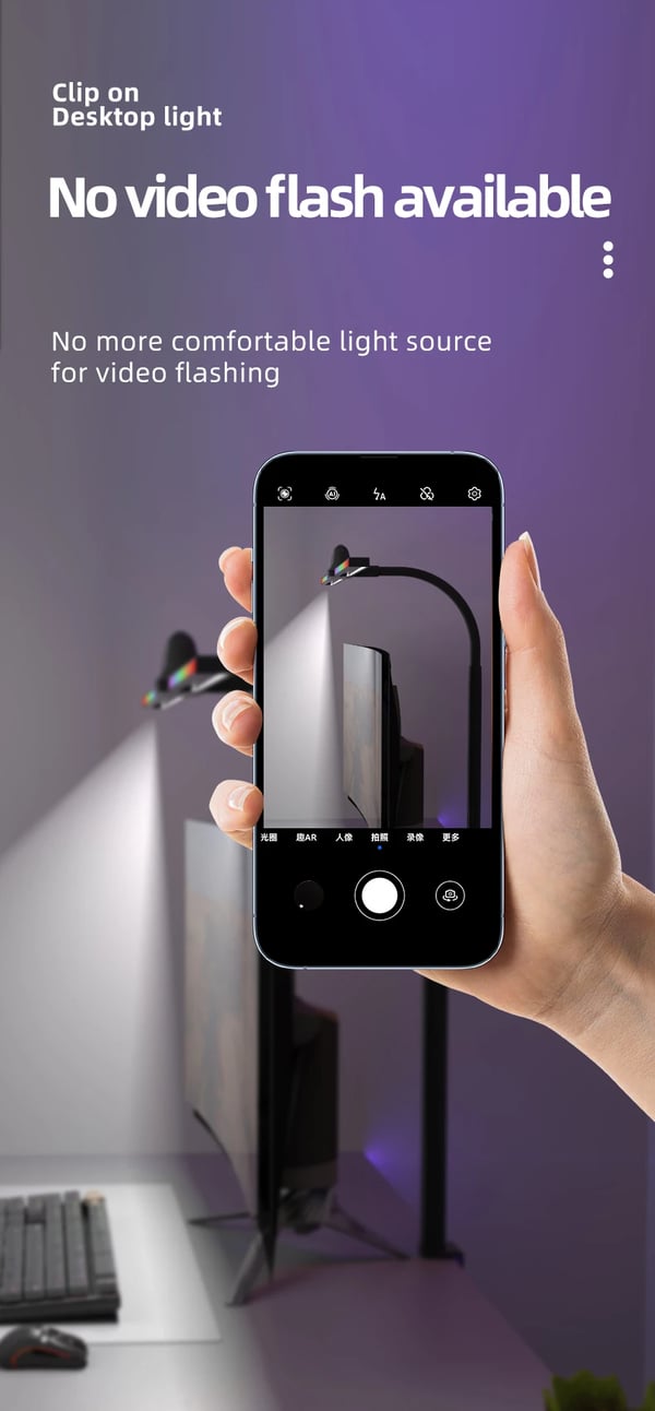 Smart LED skrivebordslampe - TB-125SXTR-G-04X - 12 W - 5 Farvetemperaturer - Dæmpbar - Bevægelsessensor - Fjernbetjening & Touch - Uden pære - Sort