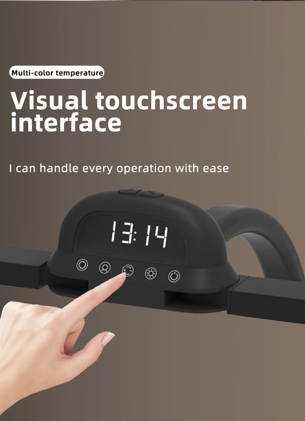Smart LED skrivebordslampe - TB-125SXTR-G-04X - 12 W - 5 Farvetemperaturer - Dæmpbar - Bevægelsessensor - Fjernbetjening & Touch - Uden pære - Sort
