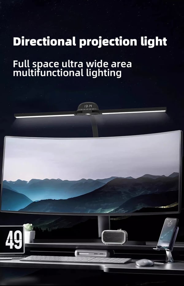 Smart LED skrivebordslampe - TB-125SXTR-G-04X - 12 W - 5 Farvetemperaturer - Dæmpbar - Bevægelsessensor - Fjernbetjening & Touch - Uden pære - Sort