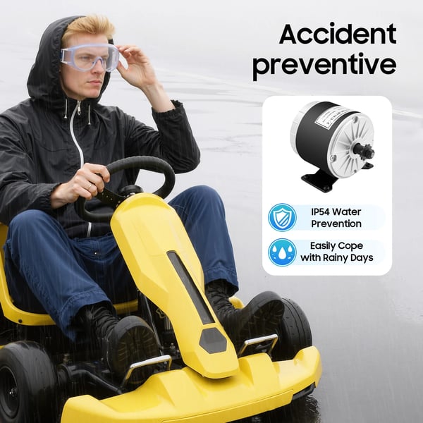 Elmotor - 350 W børstet motor - 2750 omdr./min - Lang levetid - Til el-løbehjul & elcykel - Gokart & mobilitetsscooter - Grå