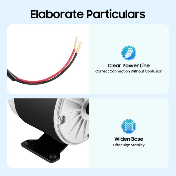 Elmotor - 350 W børstet motor - 2750 omdr./min - Lang levetid - Til el-løbehjul & elcykel - Gokart & mobilitetsscooter - Grå