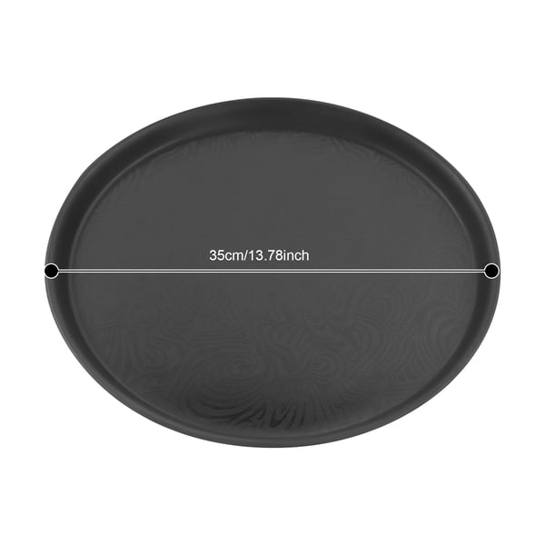Serveringsbakker - Rund plast tjenerbakke - 8-pak - Ø 35 cm - Til restaurant og café - Håndvask - Sort