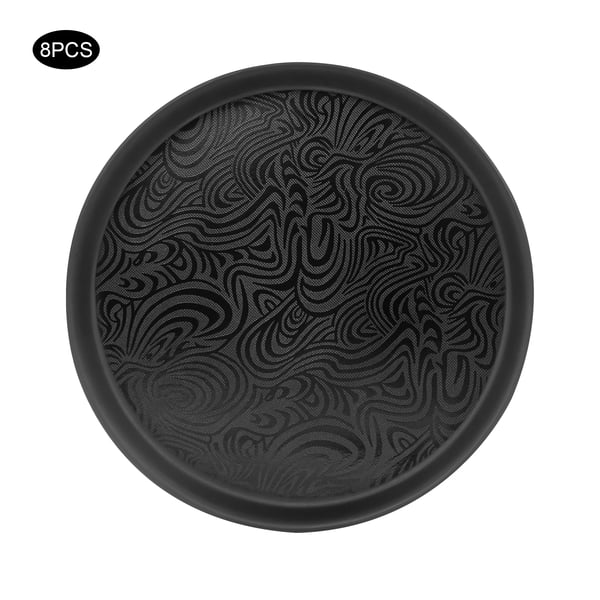 Serveringsbakker - Rund plast tjenerbakke - 8-pak - Ø 35 cm - Til restaurant og café - Håndvask - Sort