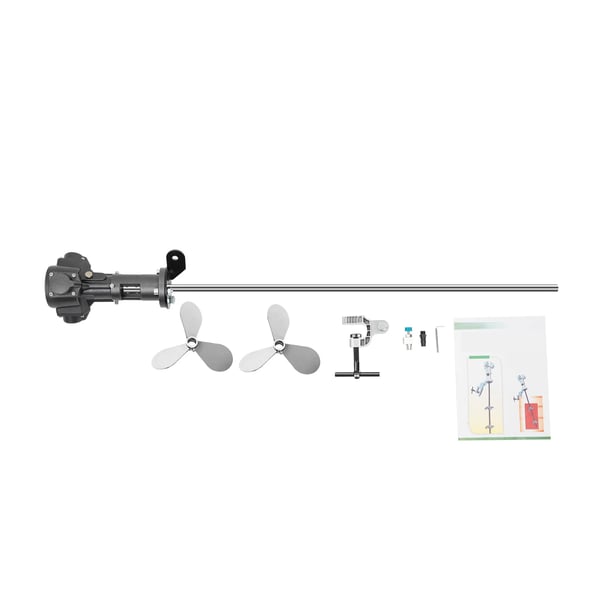 Industriel mixer - Spartel- og pulverblander - Kapacitet 190 l - Rustfrit stål 304 - Hastighed 50–2000 rpm - Omrørerstang 88 cm - Batteridrift