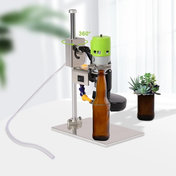 Glas- og vinflaskeskærer - Elektrisk skæremaskine - 150 W - 6000 omdr./min - Rustfrit stål - 60 mm skæreskive - Værktøjssæt
