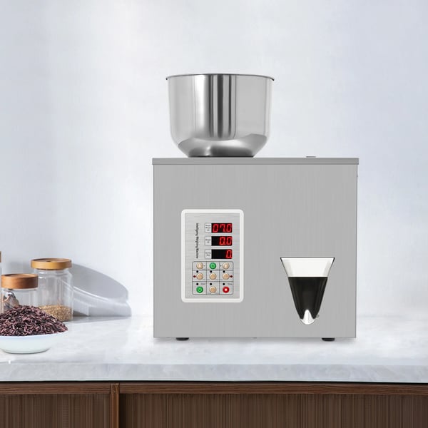 Automatisk Granulatfyldemaskine - Vejnings- og Pakkemaskine - Vægtområde 1–50 g - Hastighed 2–5 s/pr. pose - Spænding 220 V 50 Hz