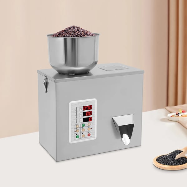 Automatisk Granulatfyldemaskine - Vejnings- og Pakkemaskine - Vægtområde 1–50 g - Hastighed 2–5 s/pr. pose - Spænding 220 V 50 Hz
