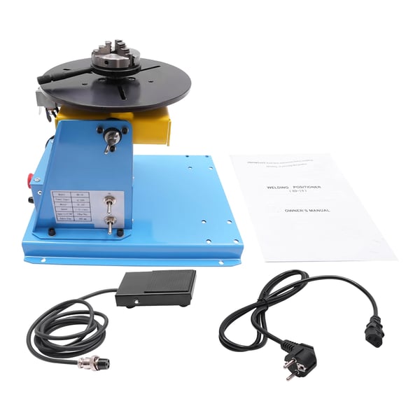 Roterende svejsepositioner - Svejsedrejeskive - 20 W - 0–90° Hældning - K01‑63 3-bakke chuck - Til separation, slibning og montering
