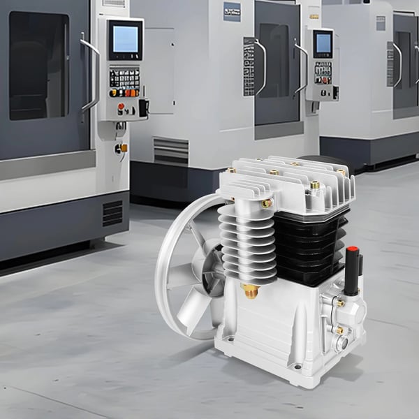 Luftkompressor pumpehoved - 3 hk 2-cyl stempel - 8 bar - 960 RPM - 250 L/min - 220 V EU-stik - NPT 1/2