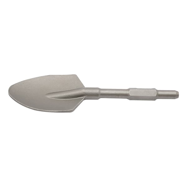 Spadmejsel för elektrisk bilningshammare - Lerspade - 44 x 13,5 cm - 40Cr stål - Härdad & polerad - Silver